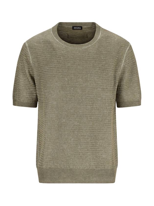 LINEN AND SILK T-SHIRT - ERMENEGILDO ZEGNA - BALAAN 1