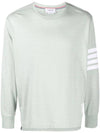 4 Bar Crew Neck Long Sleeve T-Shirt Green - THOM BROWNE - BALAAN 1