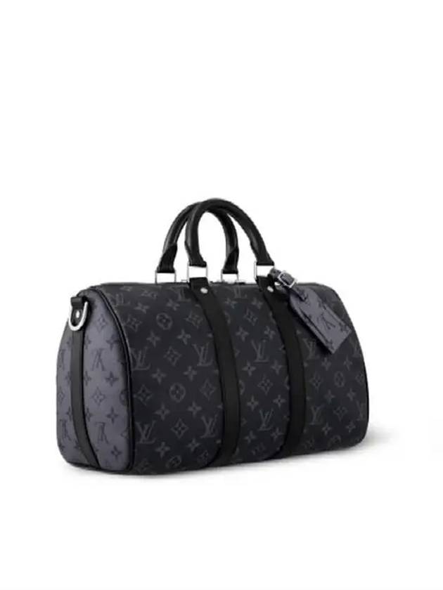 Keepall Bandouliere 35 Monogram Eclipse Duffel Bag Black - LOUIS VUITTON - BALAAN 3