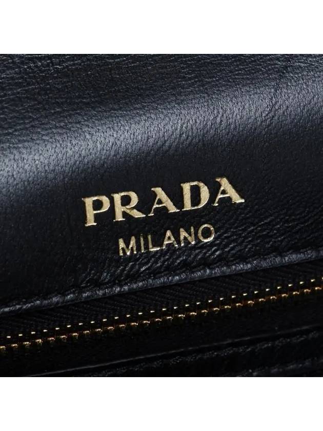 Goffre Leather Chain Shoulder Bag Black - PRADA - BALAAN 9