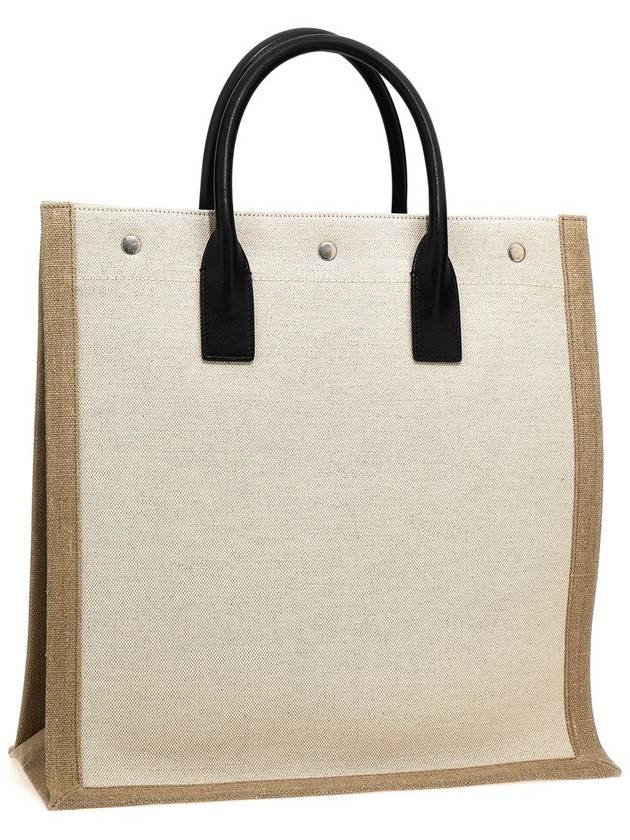 Rive Gauche Canvas Tote Bag Nude - SAINT LAURENT - BALAAN 3