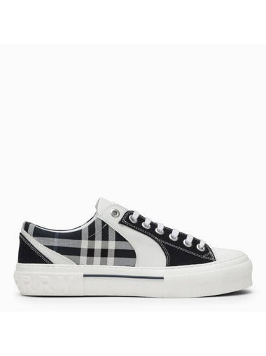 Kai Check Cotton Leather Low Top Sneakers White - BURBERRY - BALAAN 1