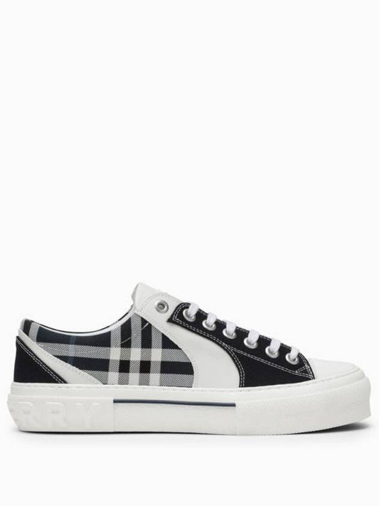 KAI Check Cotton Leather Low Top Sneakers - BURBERRY - BALAAN.