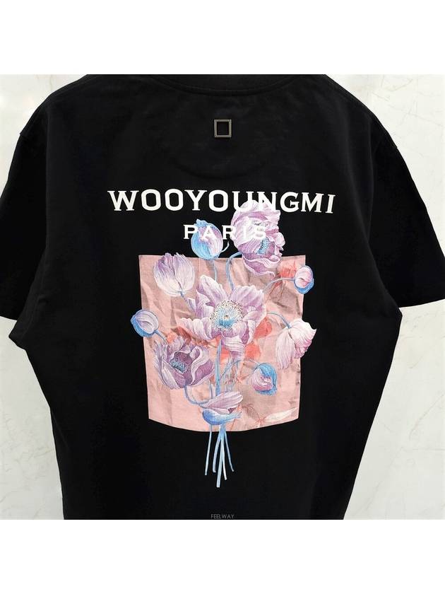 Lux You 48 3D flower back logo round short sleeve t shirt - WOOYOUNGMI - BALAAN 3