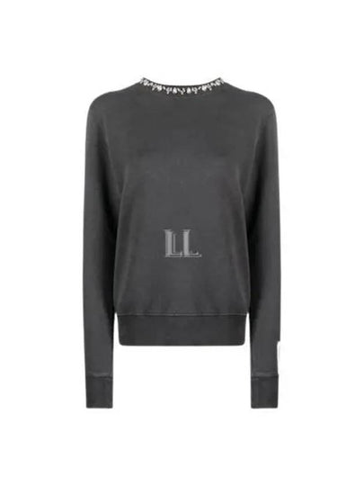 Crystal Decorated Crew Neck Sweatshirt Grey - GOLDEN GOOSE - BALAAN 2