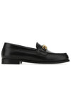 Men's V Logo Chain Leather Loafers Black - VALENTINO - BALAAN.