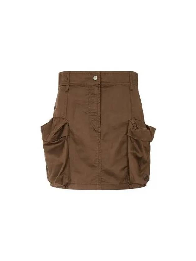 Women s Volume Cargo Mini Skirt Brown - DIESEL - BALAAN 1