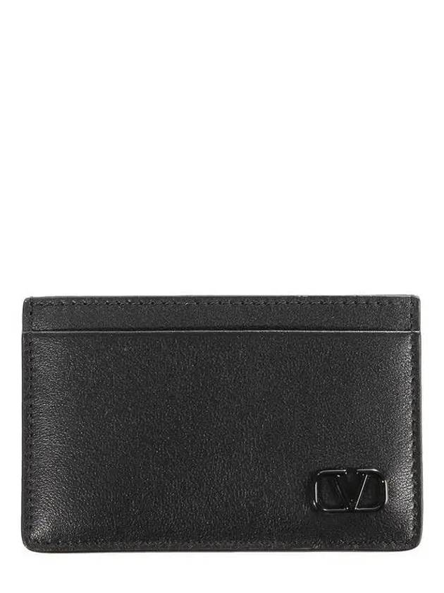 V Signature Logo Card Wallet Black - VALENTINO - BALAAN 2