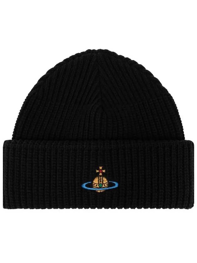 ORB Logo Sporty Beanie Black - VIVIENNE WESTWOOD - BALAAN 2