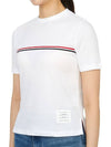 Women's High Twist Rip Stripe Short Sleeve T Shirt White - THOM BROWNE - BALAAN 3