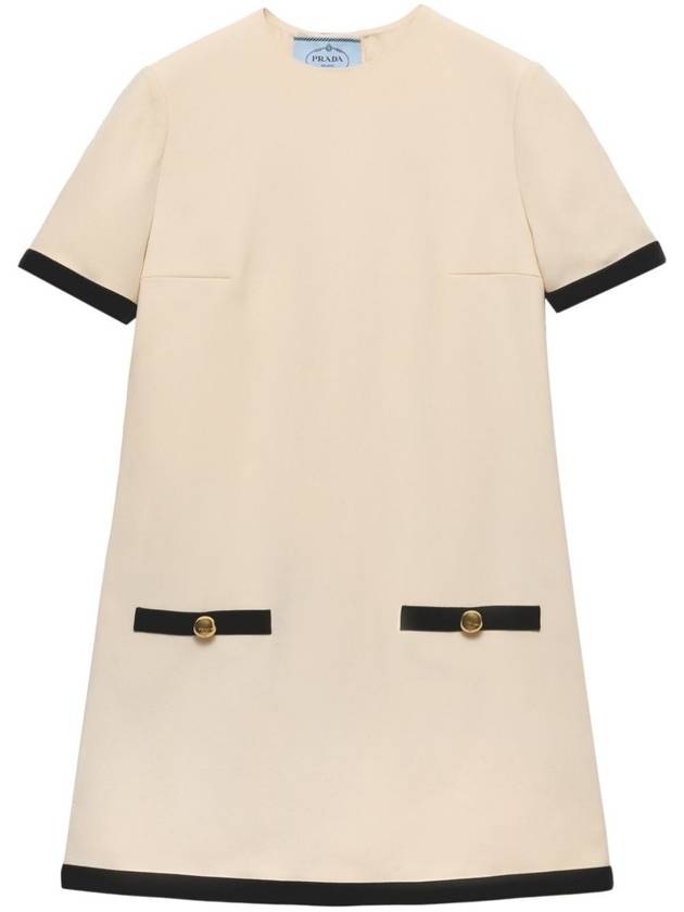 Prada Mini Dress With Velvet Details - PRADA - BALAAN 1