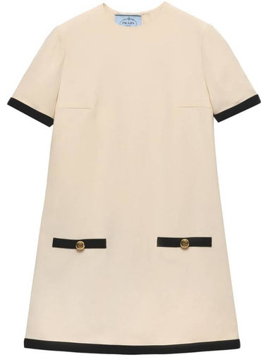 Prada Mini Dress With Velvet Details - PRADA - BALAAN 1