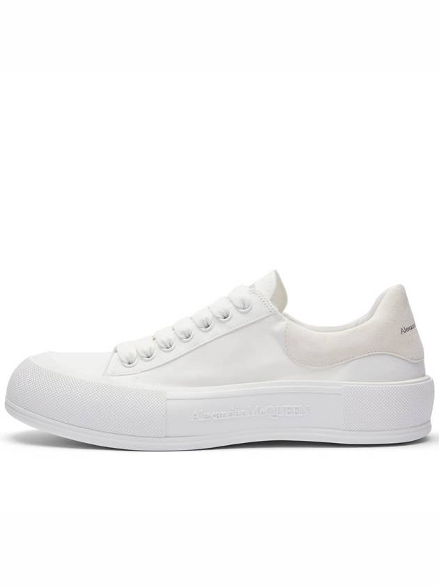 Deck Lace-up Plimsoll Low-top Sneakers White - ALEXANDER MCQUEEN - BALAAN 3