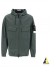 Cotton Twill Stretch Hooded Jacket Dark Green - STONE ISLAND - BALAAN 2