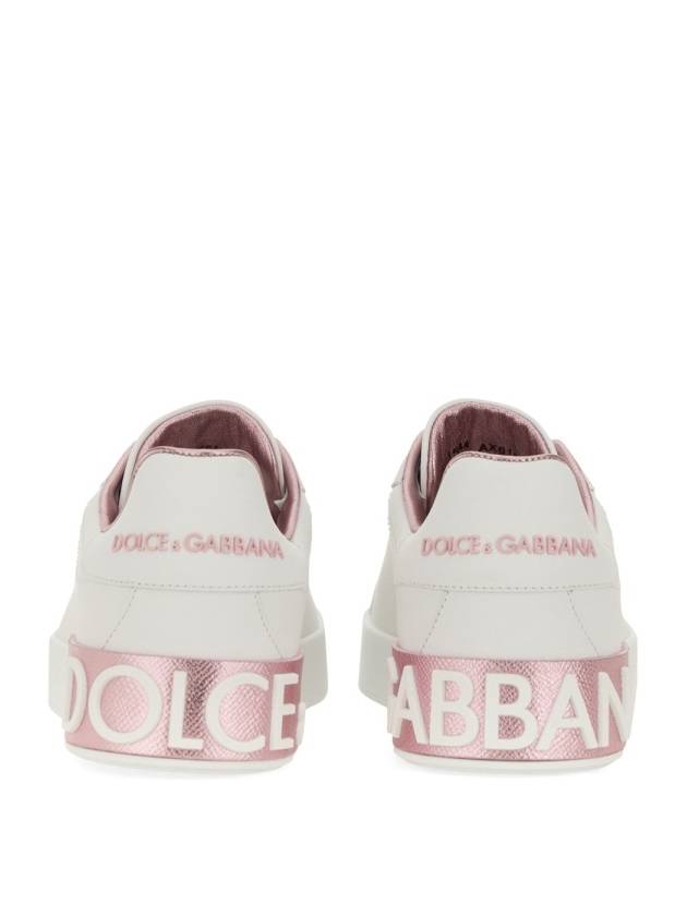 Portofino low-top sneakers white pink - DOLCE&GABBANA - BALAAN 12