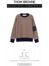 Wool 4 Bar Pullover Knit Top Medium Brown - THOM BROWNE - BALAAN 3