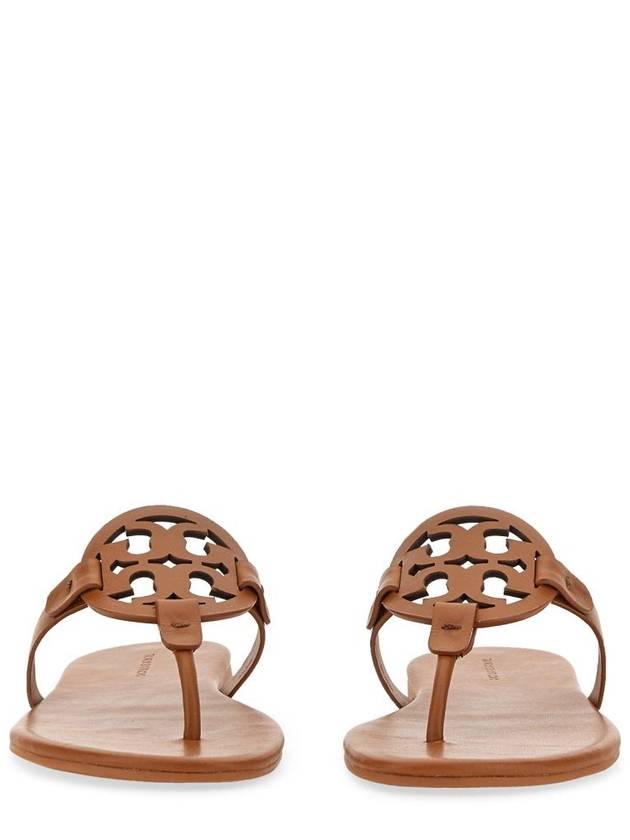 Miller Soft Leather Flip Flops Brown - TORY BURCH - BALAAN 4