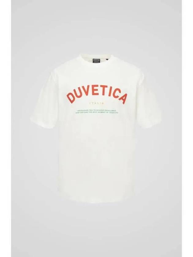 Hoe M Light Ivory Men s Short Sleeve T Shirt Gold - DUVETICA - BALAAN 1