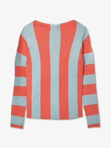 Striped Pleated T Shirt Red Pale Blue CRTWWTOP020PLY0147435 - SUNNEI - BALAAN 1