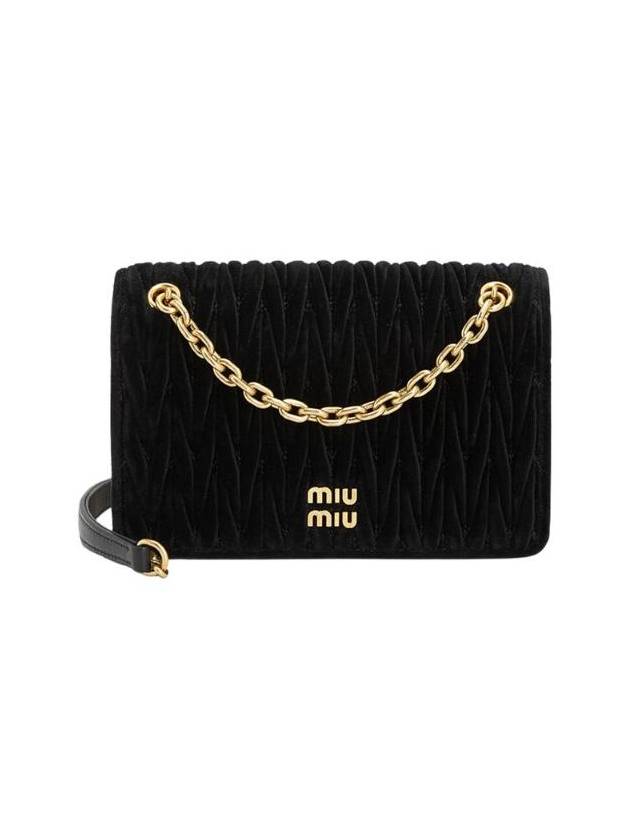 Matelasse Chain Velvet Cross Bag Black - MIU MIU - BALAAN 1