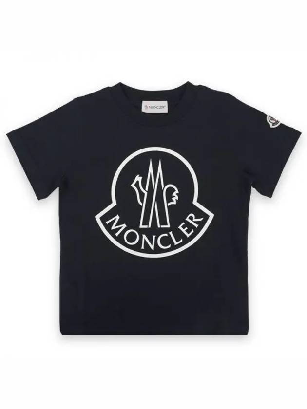 Kids Lettering Logo Patch Short Sleeve Navy 8C00005 83907 778 8 10A 271221 1053818 - MONCLER - BALAAN 1