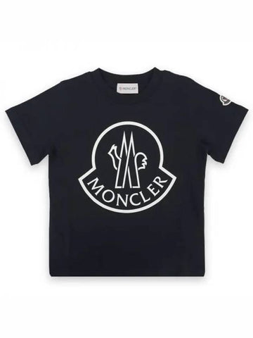 Kids Lettering Logo Patch Short Sleeve Navy 8C00005 83907 778 8 10A 271221 1053818 - MONCLER - BALAAN 1