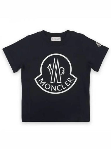 Kids Lettering Logo Patch Short Sleeve Navy 8C00005 83907 778 270201 1053721 - MONCLER - BALAAN 1