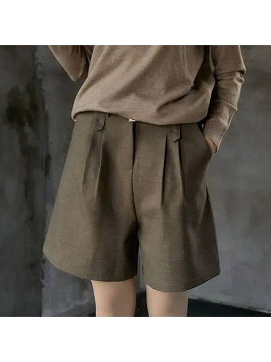 Brushed shorts khaki brown - BENECIA12 - BALAAN 1