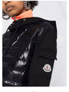 Logo Patch Zip Up Hoodie Padding Black - MONCLER - BALAAN 6