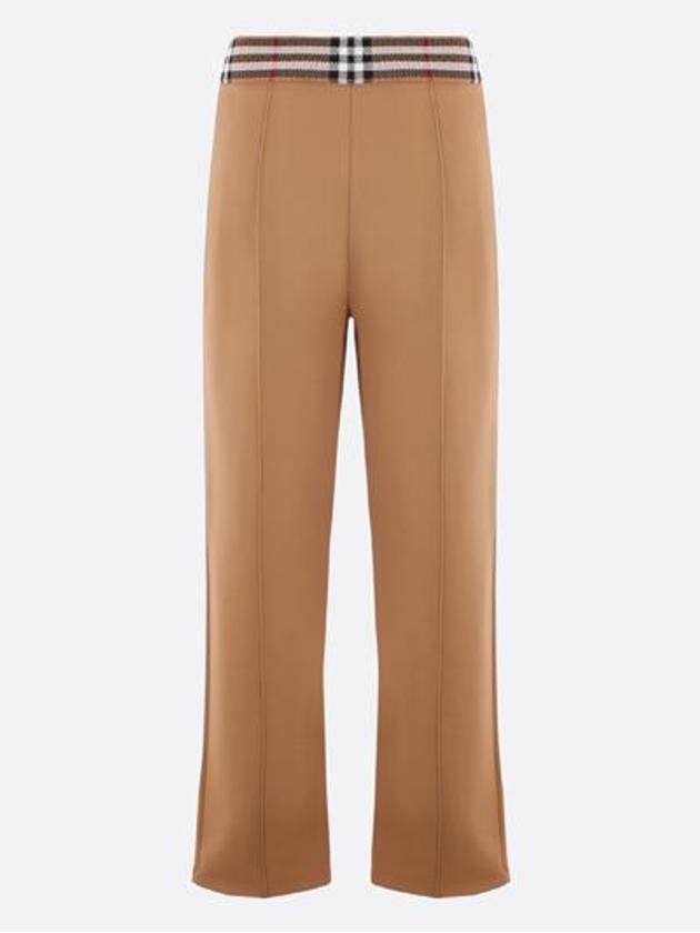 Check Trim Jogging Straight Pants Camel - BURBERRY - BALAAN 3