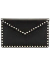 Envelope Rockstud Clutch Bag Black - VALENTINO - BALAAN 1