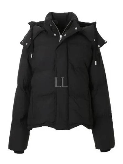 Oversized Nylon Puffer Down Jacket Black - AMI - BALAAN 2