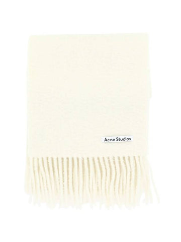 Wool Muffler Scarf White Unisex - ACNE STUDIOS - BALAAN 1