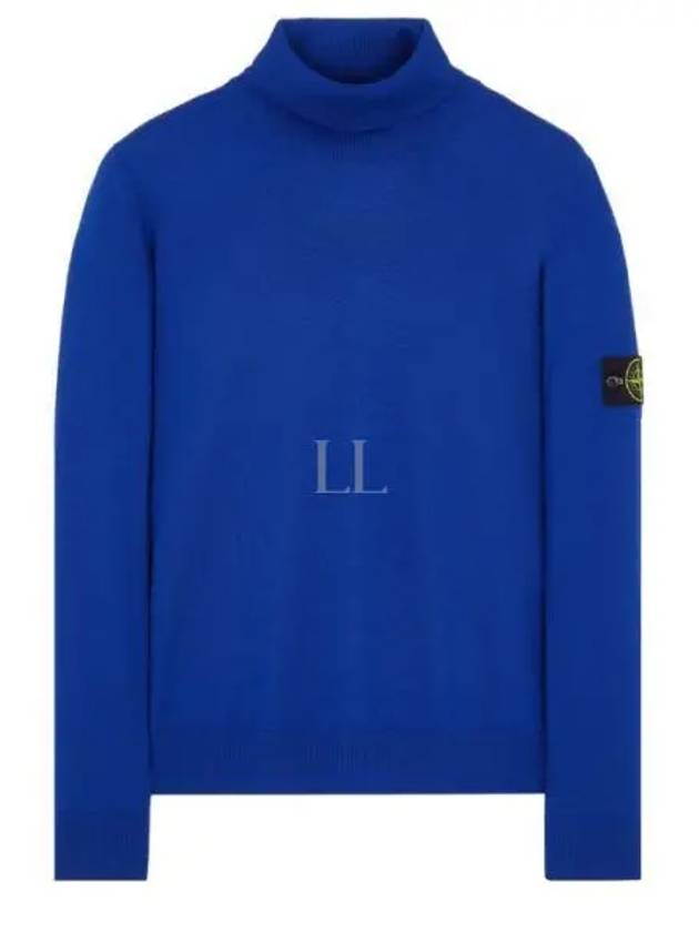 Wappen Patch Virgin Wool Turtleneck Blue - STONE ISLAND - BALAAN 2