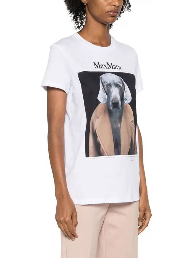 Cypria Print Cotton Short Sleeve T-Shirt White - MAX MARA - BALAAN 3