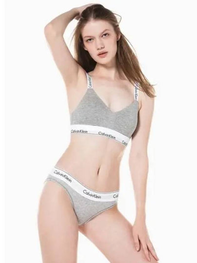 Modern Lightly Lined Cotton Bralette Grey - CALVIN KLEIN - BALAAN 2