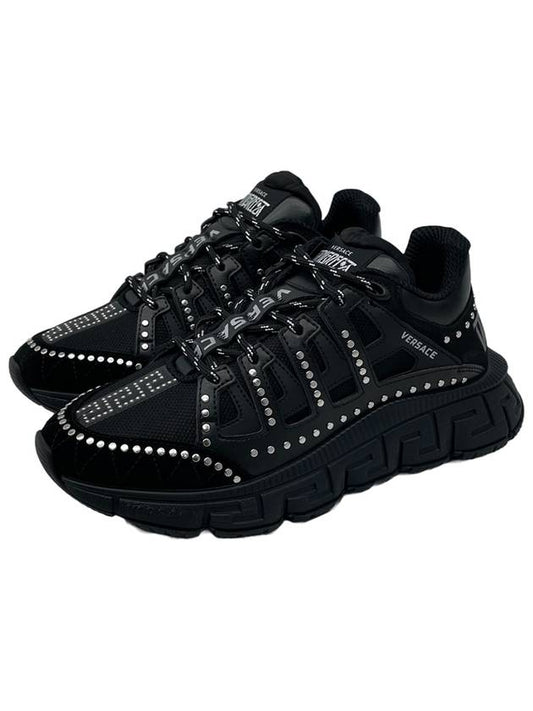 Studded Trigreca Low Top Sneakers Black - VERSACE - BALAAN 2