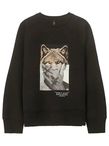 Wolfman Print Sweatshirt Black - NEIL BARRETT - BALAAN 1