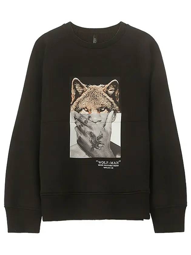 Wolfman Print Sweatshirt Black - NEIL BARRETT - BALAAN 1