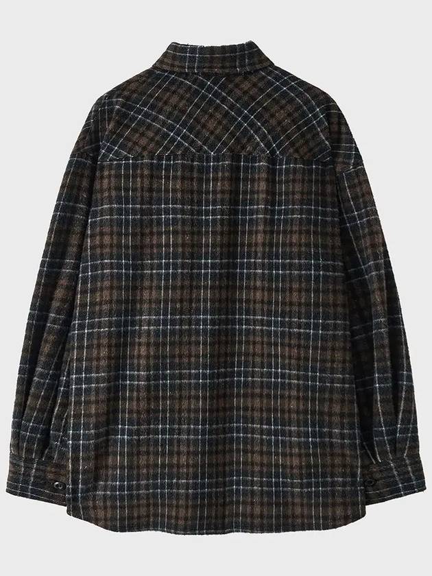 Wool Overfit Check Shirt Brown - NOIRER FOR WOMEN - BALAAN 5