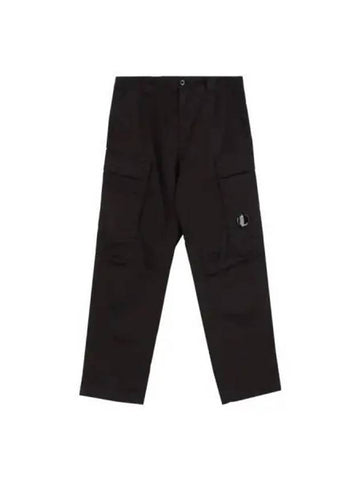 C P COMPANY CP Stretch Satin Loose Cargo Pants Black - CP COMPANY - BALAAN 1