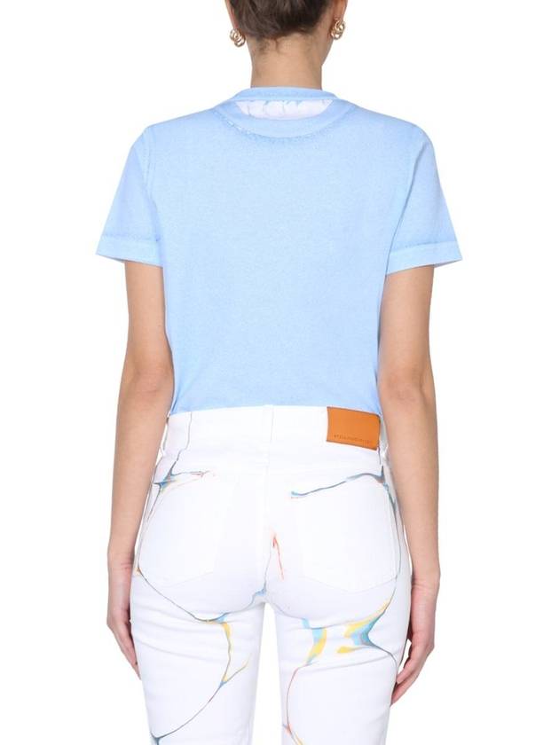 Micro Logo Short Sleeve T-Shirt Light Blue - STELLA MCCARTNEY - BALAAN 4