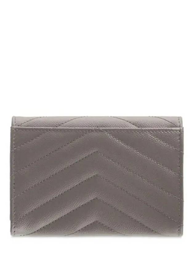 Monogram Envelope Quilting Small Half Wallet Grey - SAINT LAURENT - BALAAN 5