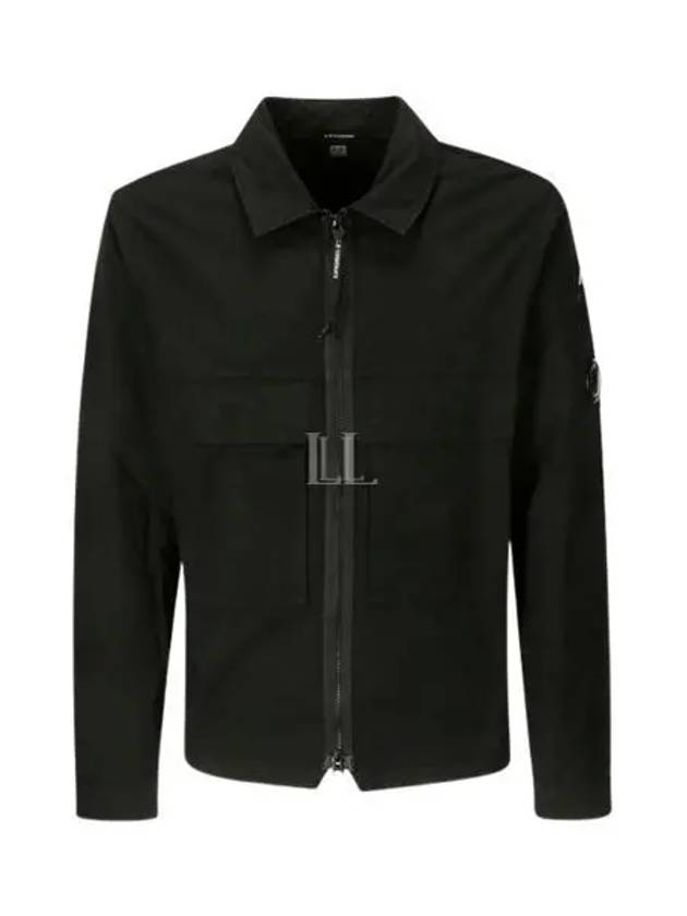 Organic Gabardine Over Long Sleeve Shirt Black - CP COMPANY - BALAAN 2