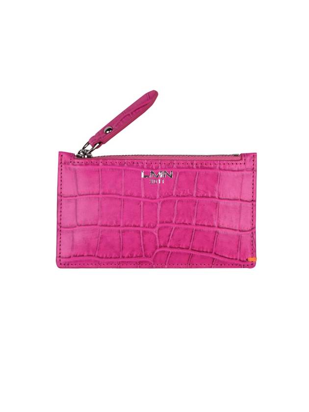 Unisex Crocodile Embossed Card Wallet Pink - LMN3011 - BALAAN 2