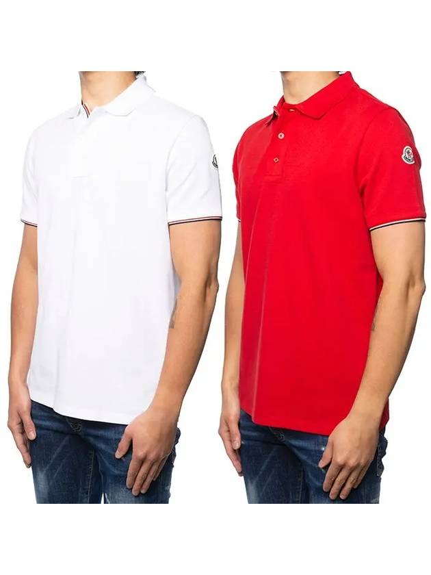 Logo Patch Three Stripes Polo T-Shirt 8A73400 84556 - MONCLER - BALAAN 1