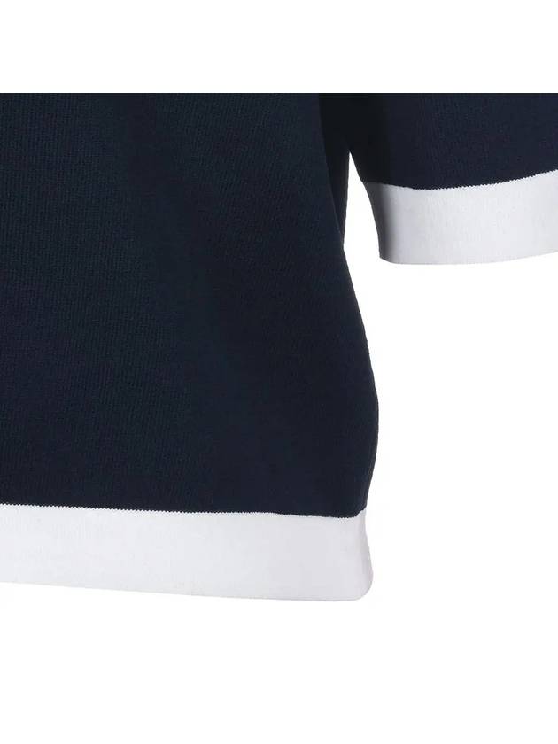 Collar neck color combination short sleeve T-shirt MK3SP090NVY - P_LABEL - BALAAN 5