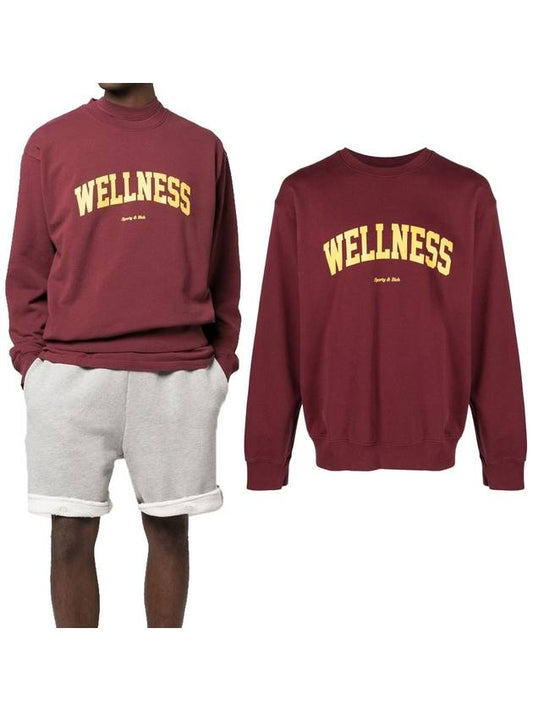 Club Crew Neck Cotton Sweatshirt Burgundy - SPORTY & RICH - BALAAN 2