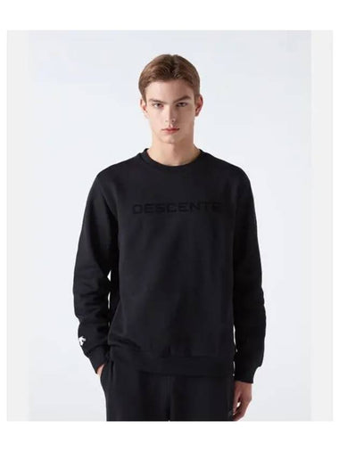 Wording graphic brushed cotton sweatshirt black SP323UHT93 - DESCENTE - BALAAN 1