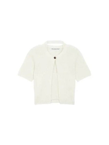 Halterneck layered short sleeve cardigan white 270810 - ALEXANDER WANG - BALAAN 1